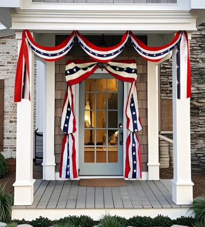 MCJC American banner 2pcs setup for outdoor decor with bold patriotic colors.