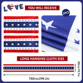 MCJC durable fabric bunting resists fading for year-round celebrations.