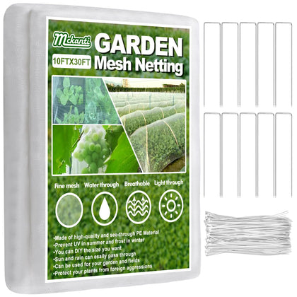 Mckanti 8x24ft garden netting protecting crops from pests and weather.