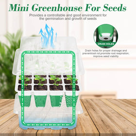 Mckanti seed starter tray durable bottom tray retains overflow water.