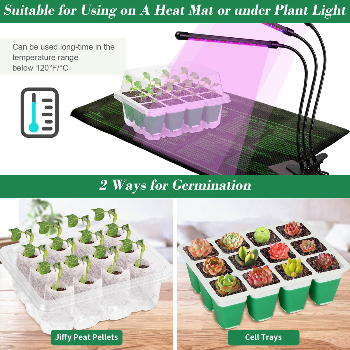 Mckanti seed starter tray humidity dome vent adjustable for better airflow.