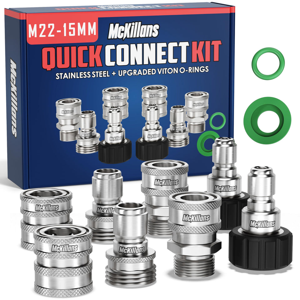 McKillans M22-15mm quick connect kit overview for rust-free stainless connections
