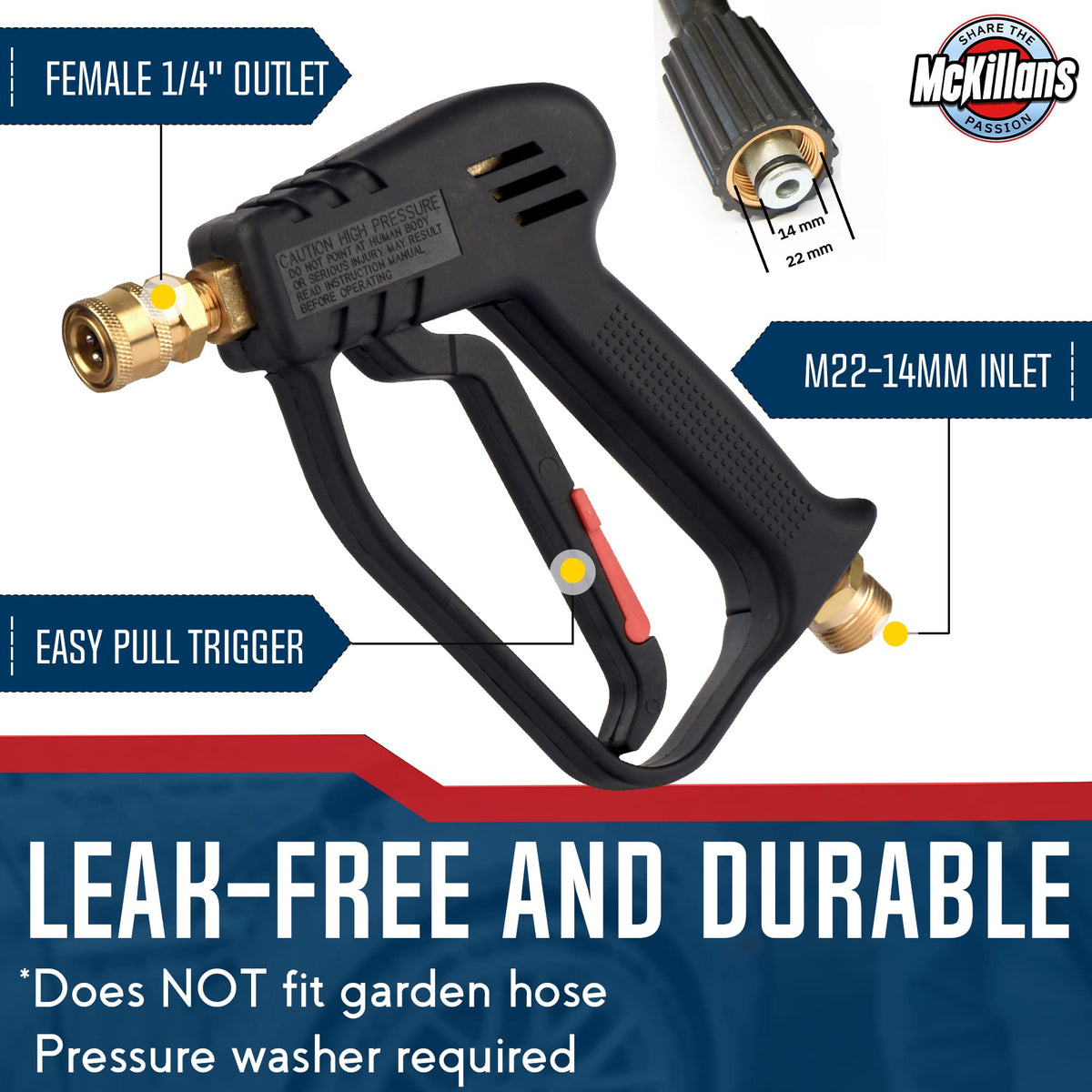 Foam cannon-compatible McKillans gun enables rich foaming for soap cleaning