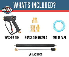 Teflon tape included for a reliable, leak-free seal on McKillans gun