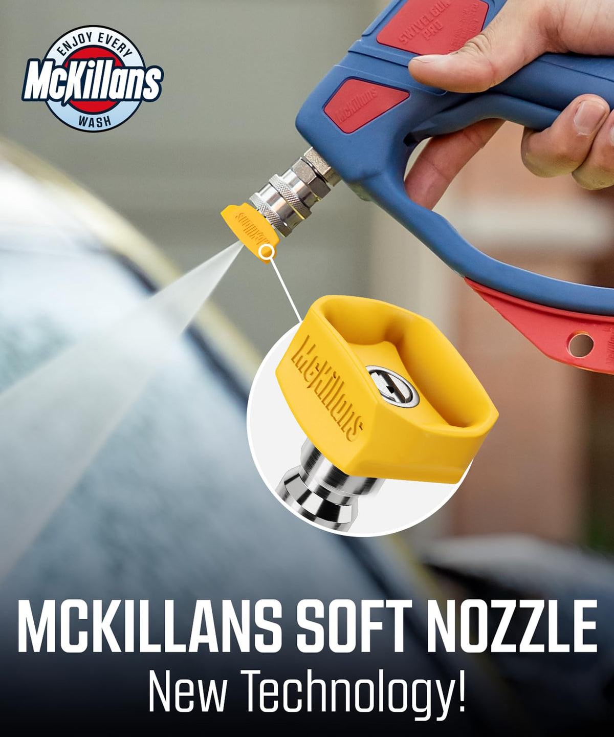McKillans Soft Nozzles 40° angle balances coverage and gentle wash.