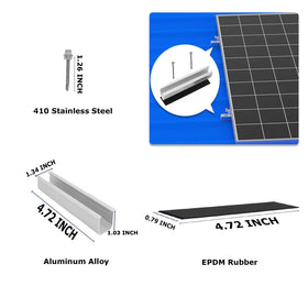 MCOOH end clamp on roof demonstrating quick, tight fit for varied panel thickness.