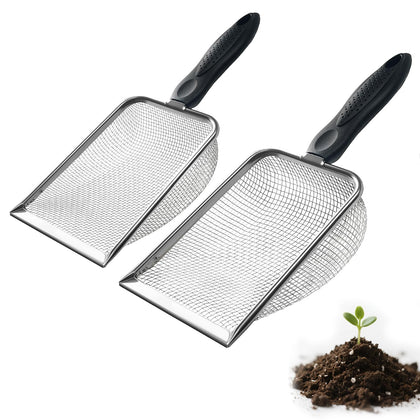 MCSDFN 2-in-1 soil sifter with 2mm mesh for silky seed-starting soil.