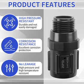 Tool-free installation with hose bibs and timers using MCSDFN regulator.