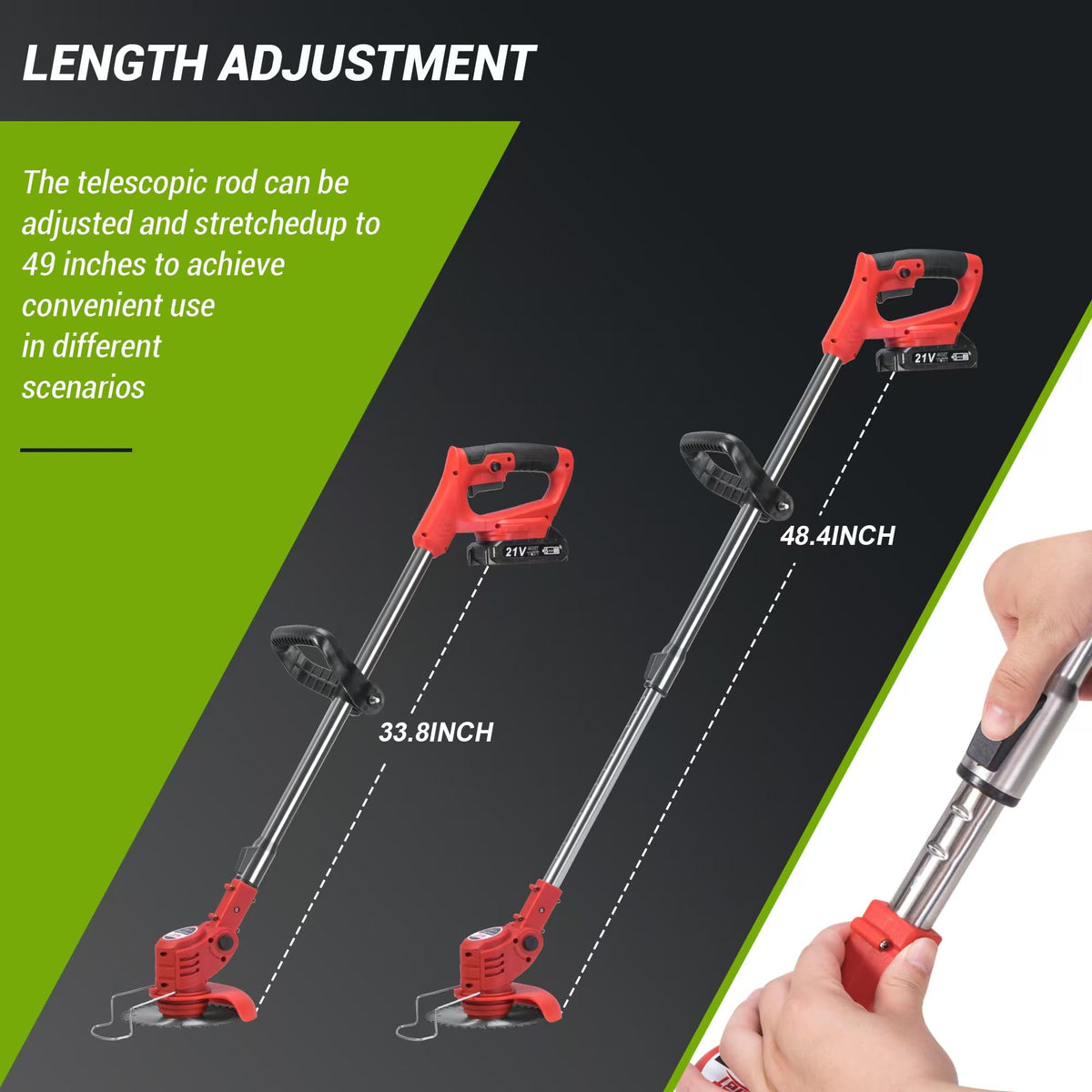 MDBTTOOLS 90-degree adjustable head helps trim edges along contours