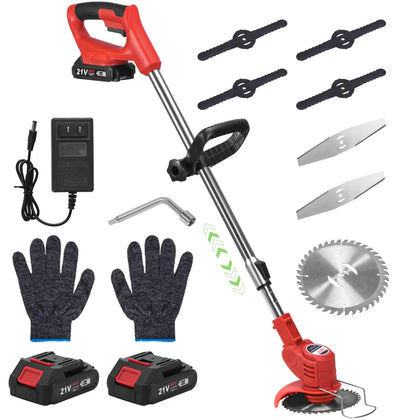 MDBTTOOLS cordless weed wacker in action showing 21V power for efficient edging