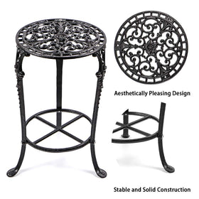 MDLUU two-tier metal planter stand in black complements modern decor