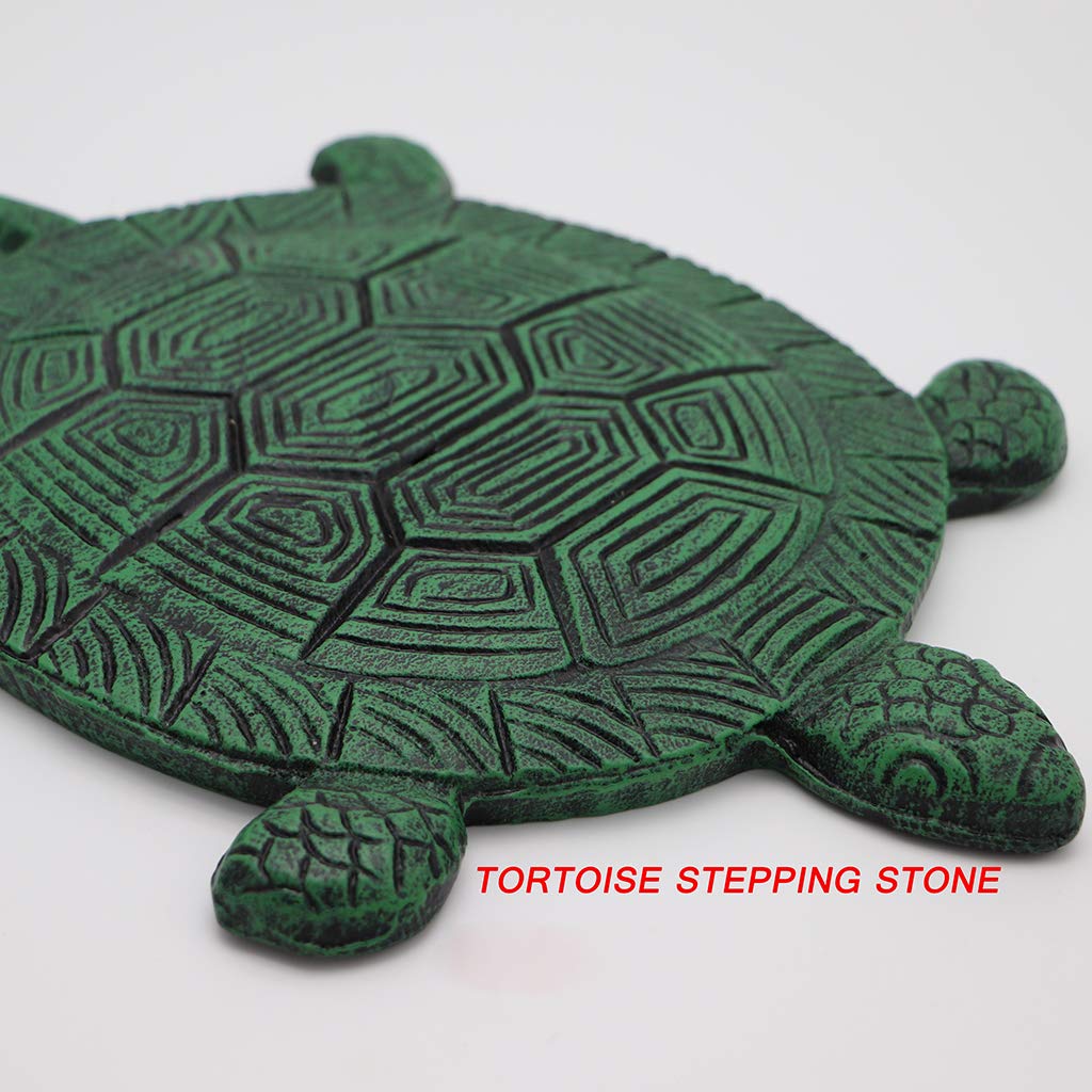MDLUU tortoise stepping stone lawn-ready placement demonstrates flat surface for safe stepping