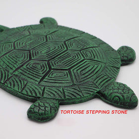 MDLUU tortoise stepping stone lawn-ready placement demonstrates flat surface for safe stepping