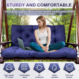 MDYHPN outdoor bench cushion showing secure attachment and non-slip fit