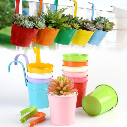MeCids 4-inch hanging planter in vibrant color for small-space balcony decor