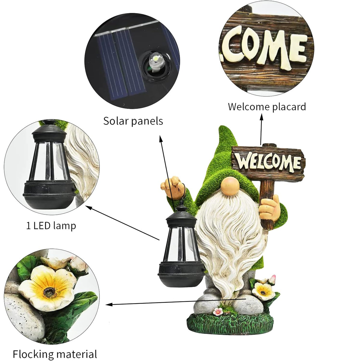 Meagkka garden yard decor, a welcoming focal point for porches and borders.