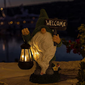 Meagkka outdoor gnome resin figure, weatherproof for year-round patio decor.