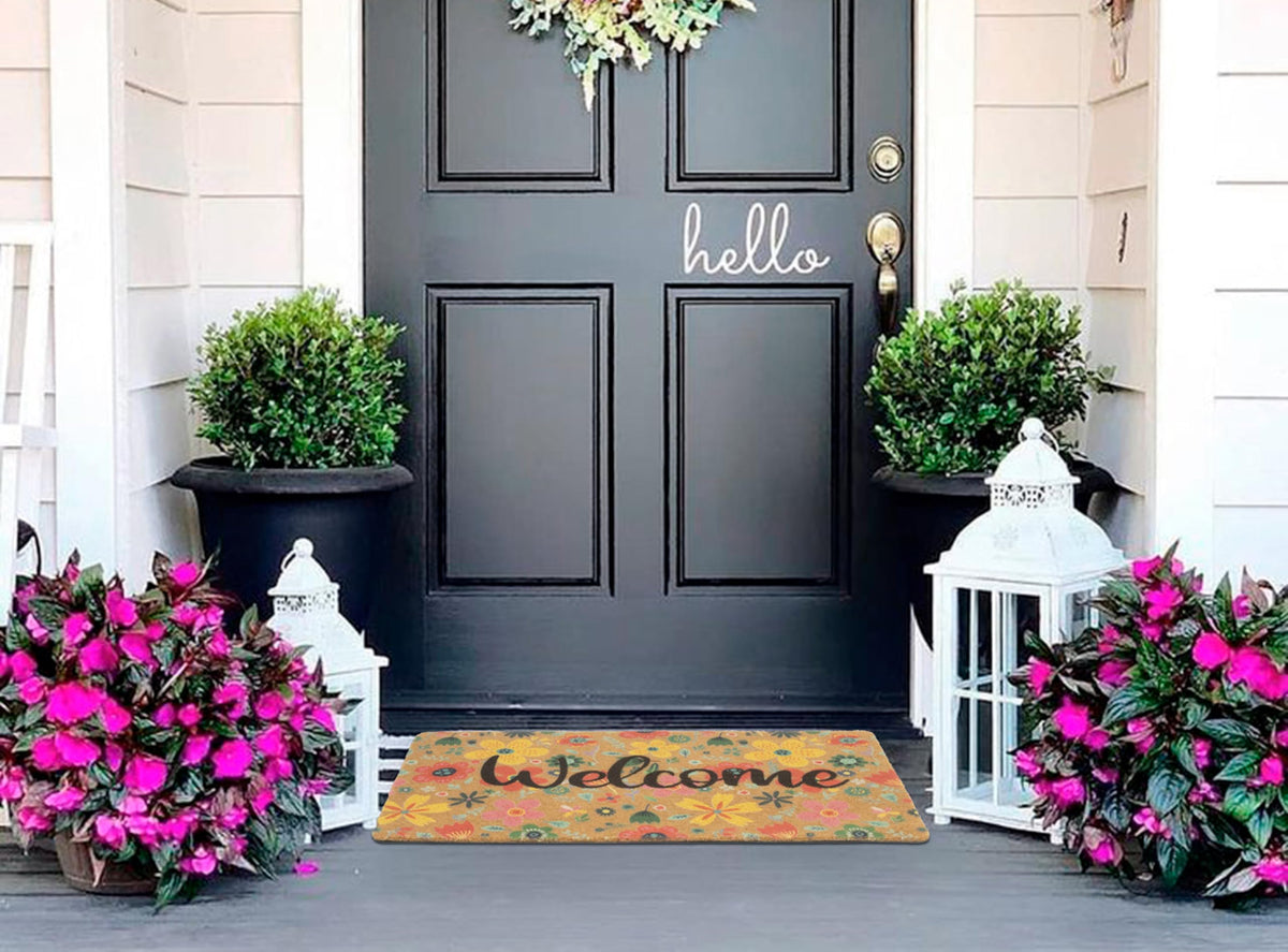 Mealah colorful floral pattern enhances curb appeal and decor