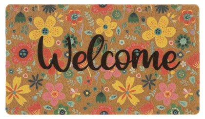 Mealah Spring Welcome Doormat with florals for a warm entry