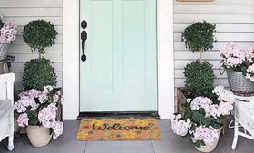 Mealah weather-resistant mat withstands porch and patio use