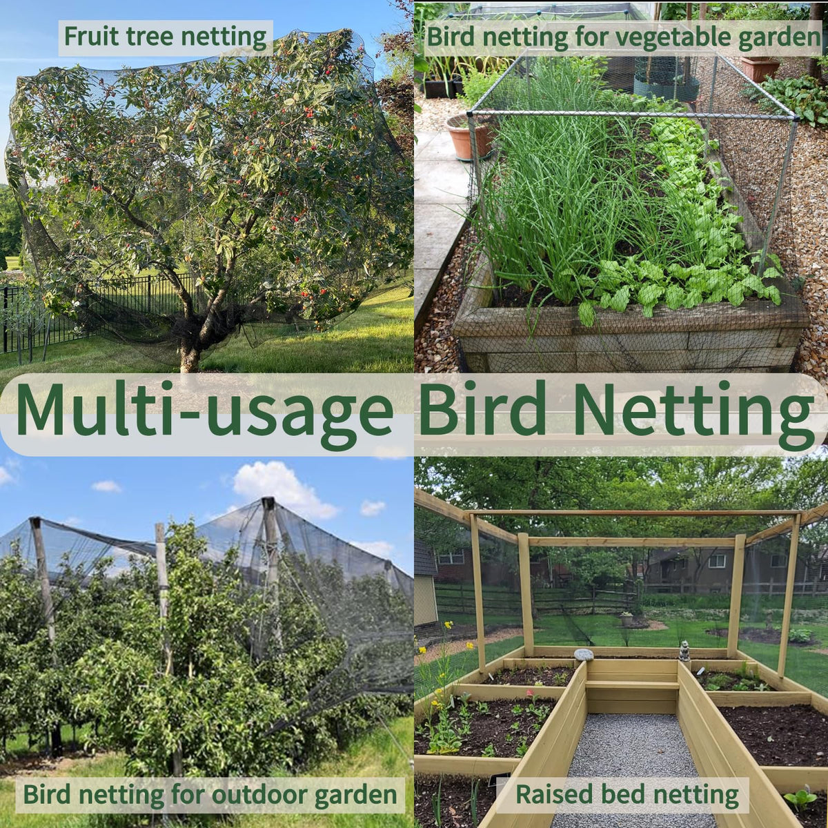 MEANCHEN zip ties included to secure netting to posts for quick installation.