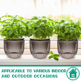 Meanplan flat-bottom hanging pot provides stable tabletop display