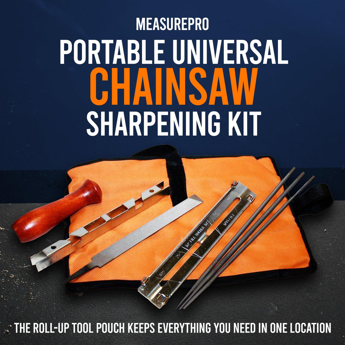 MeasuPro chainsaw sharpening kit round file 7/32 for durable precision on tough cuts.