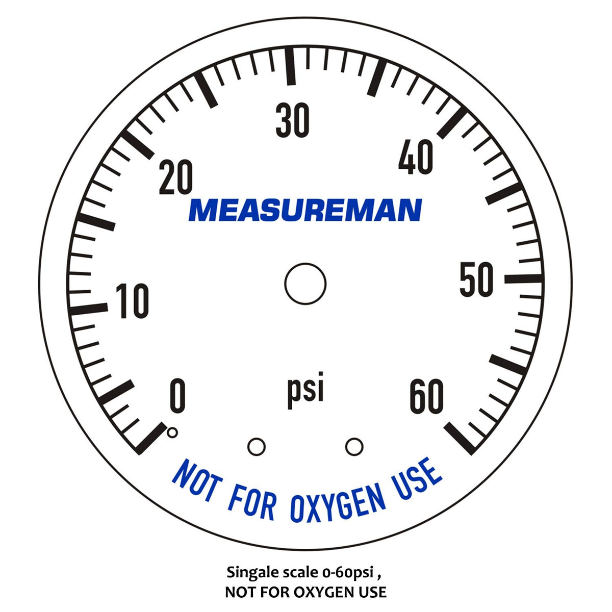 MEASUREMAN 0-60 psi range gauge capturing system pressure quickly