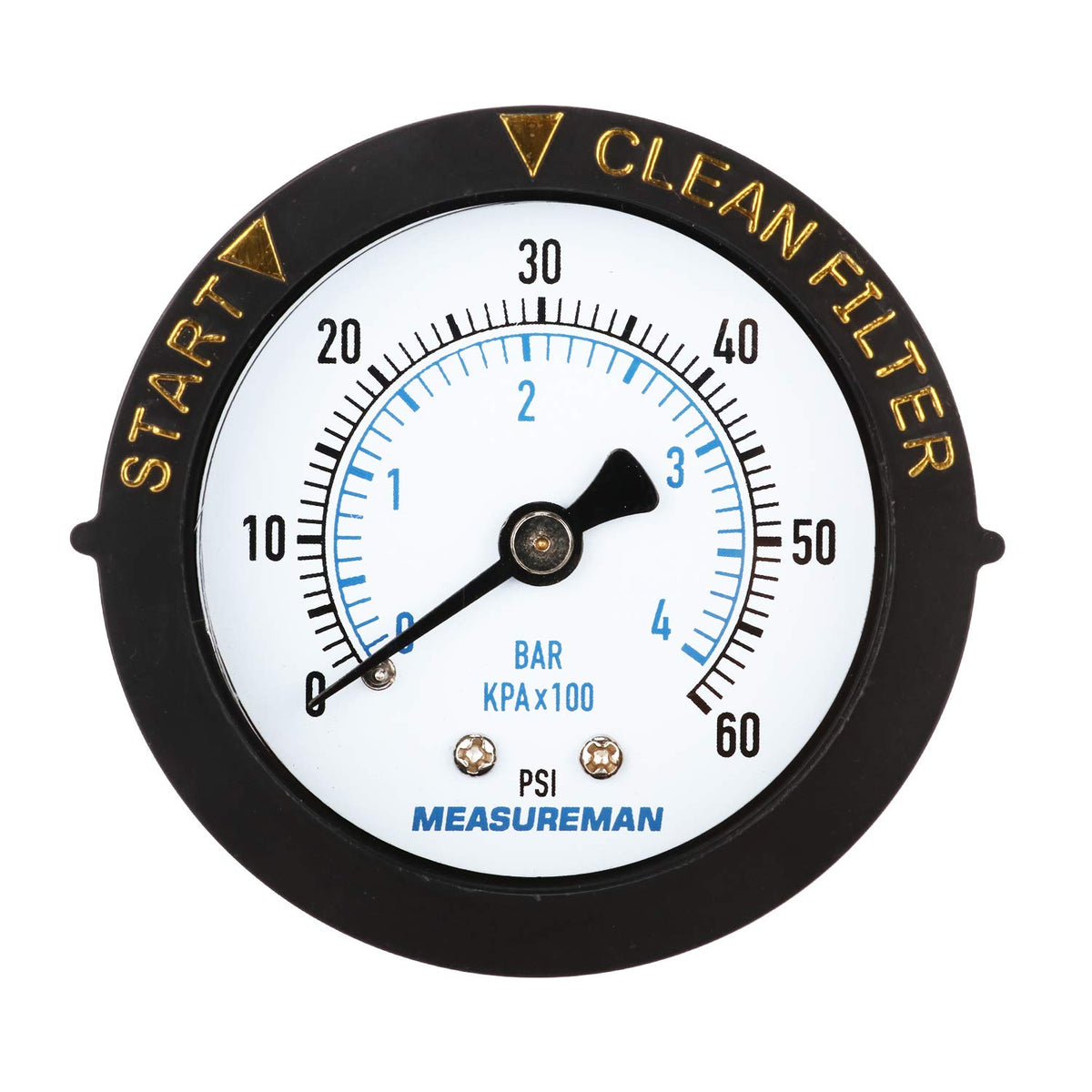 Measureman 2-inch dial front view for clear readings
