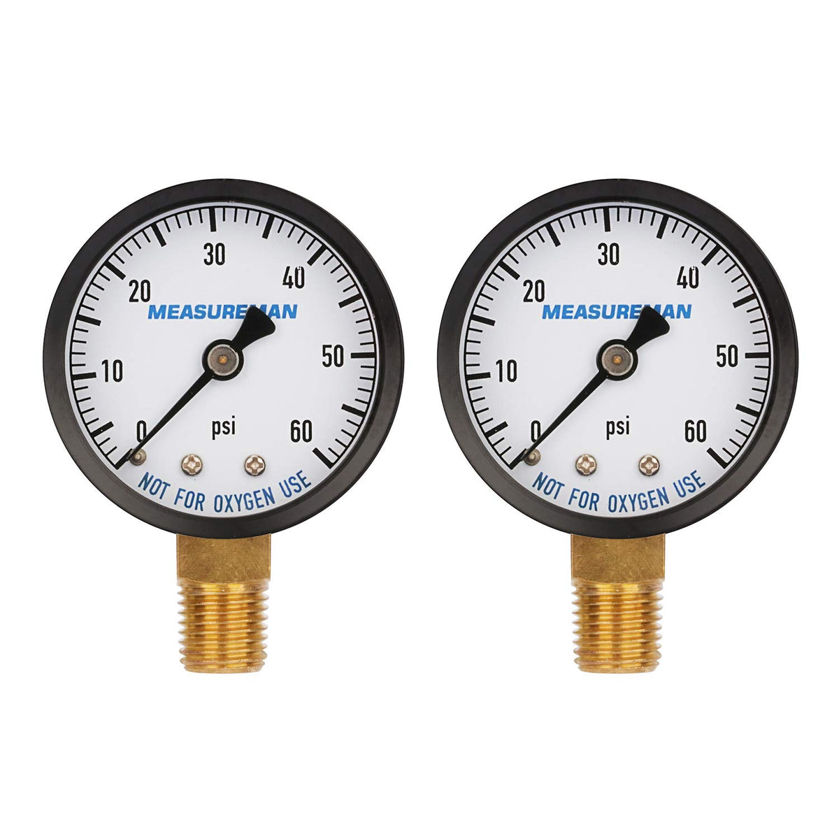 MEASUREMAN 2-inch dry pressure gauge dial for pool and spa filtration readings