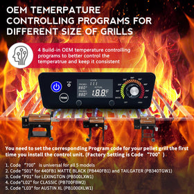 Meatender control board oven dial screenshot illustrating 9 settings