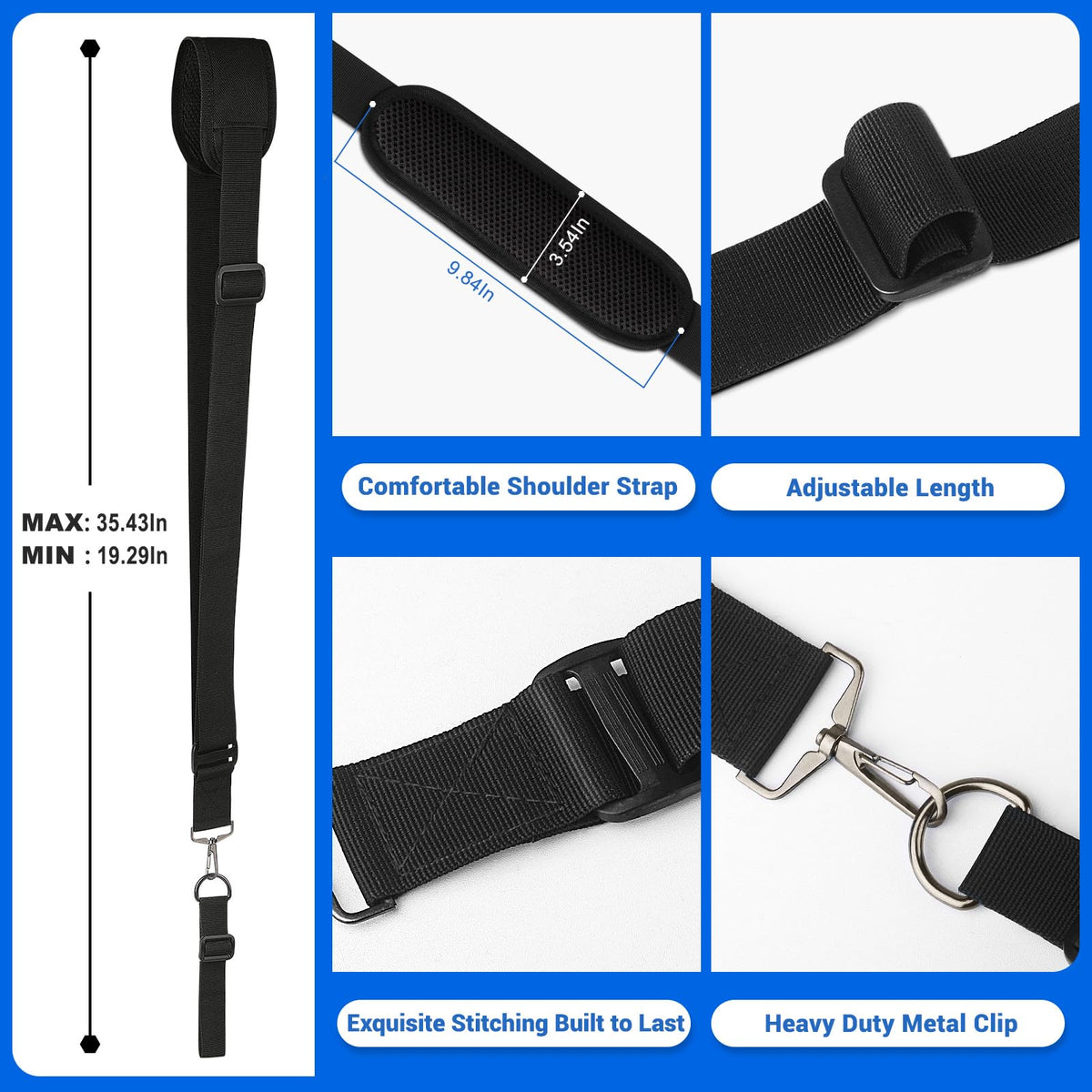 MECHEER trimmer strap upgraded metal clasp ensures secure connections during heavy use