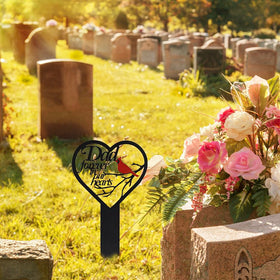 Meckerni cardinal-hearted design ornament for cemetery decor.
