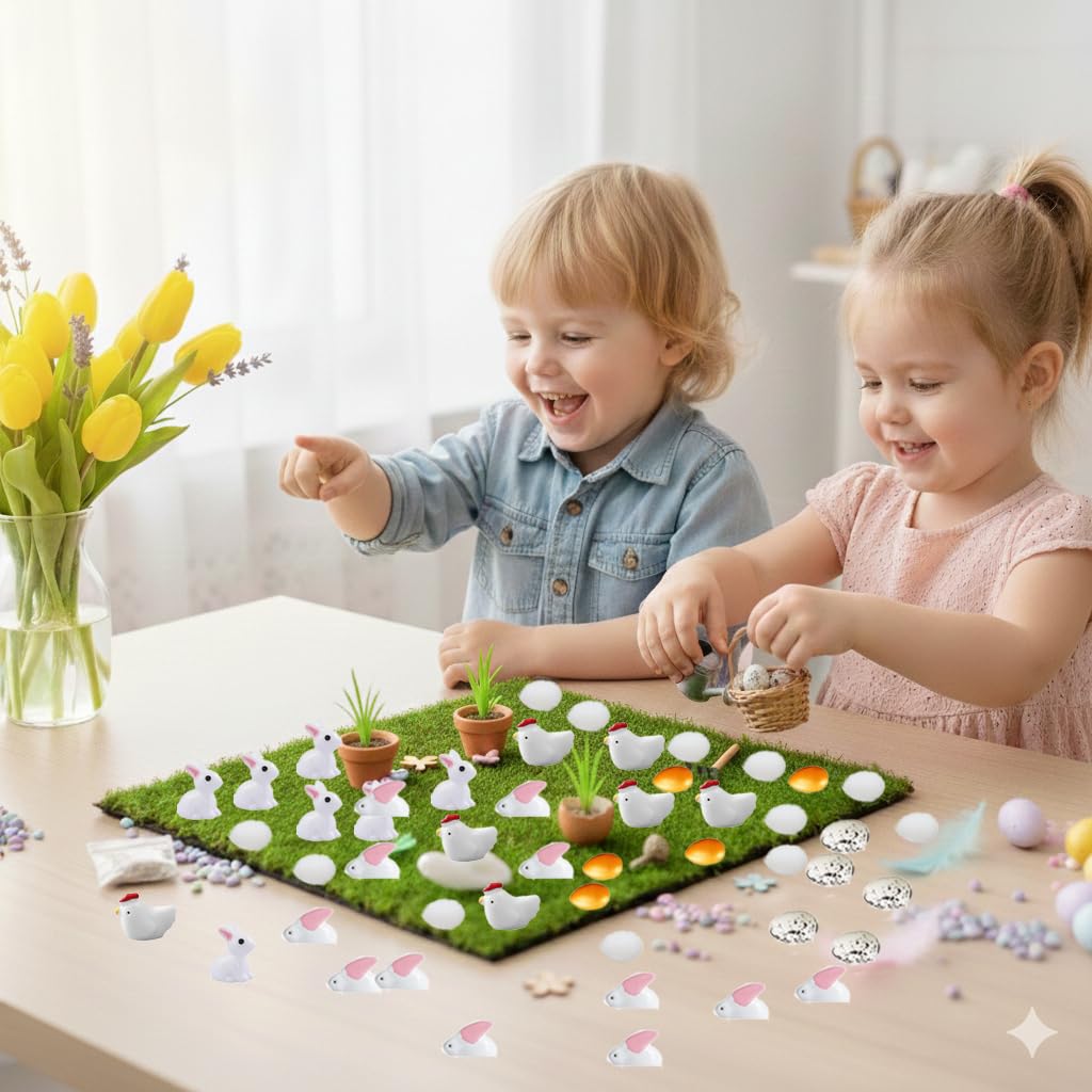 Meckerni chickens figurines add charm to mini gardens and cake toppers.