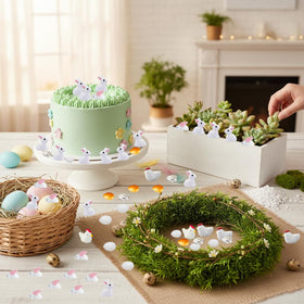 Meckerni golden eggs and white eggs for festive Easter displays.