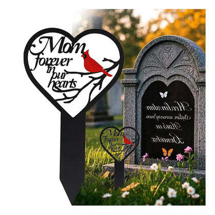 Meckerni heart-shaped memorial plaque for graves with durable metal for outdoor display