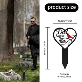 Meckerni memorial plaque stake displaying 13.4 by 7.4 inches on grass.