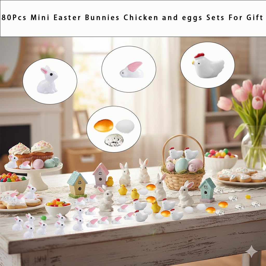 Meckerni small-eared rabbits figurines perfect for kids' crafts and gardens.