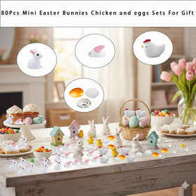 Meckerni small-eared rabbits figurines perfect for kids' crafts and gardens.