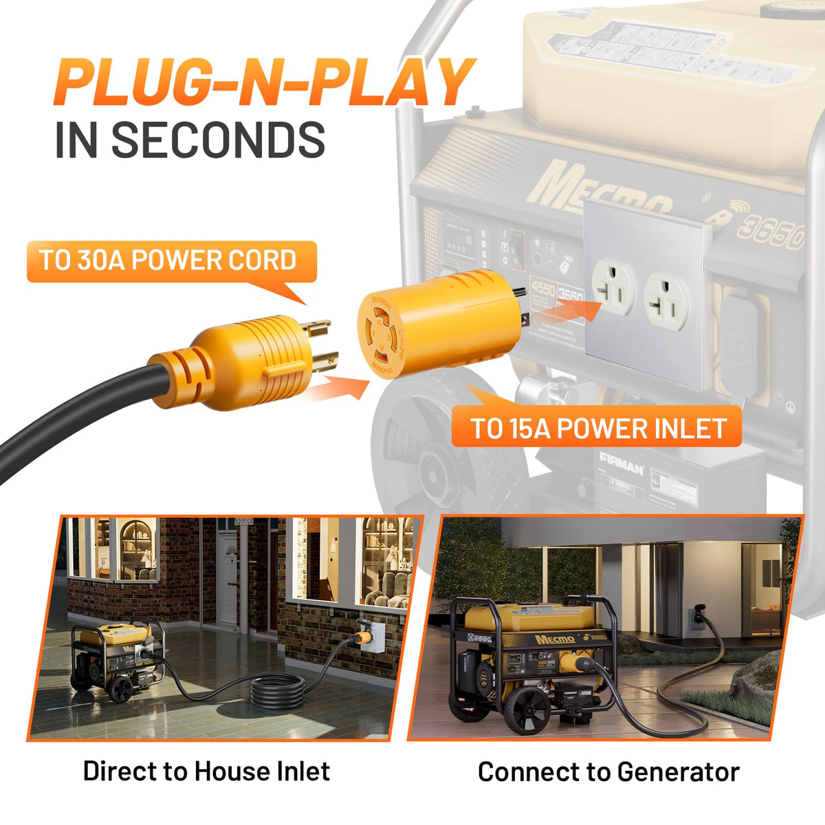 MECMO transfer switch inlet connection supports easy backup power