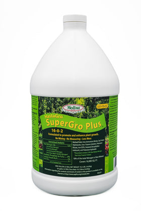 Medina HastaGro 16-0-2 bottle showing rapid lawn green-up