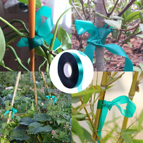 Medoore tape stretches with plant growth to protect stems during training.