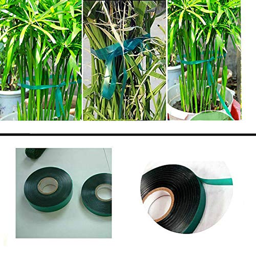 Medoore weather-resistant green tape suitable for outdoor garden use.