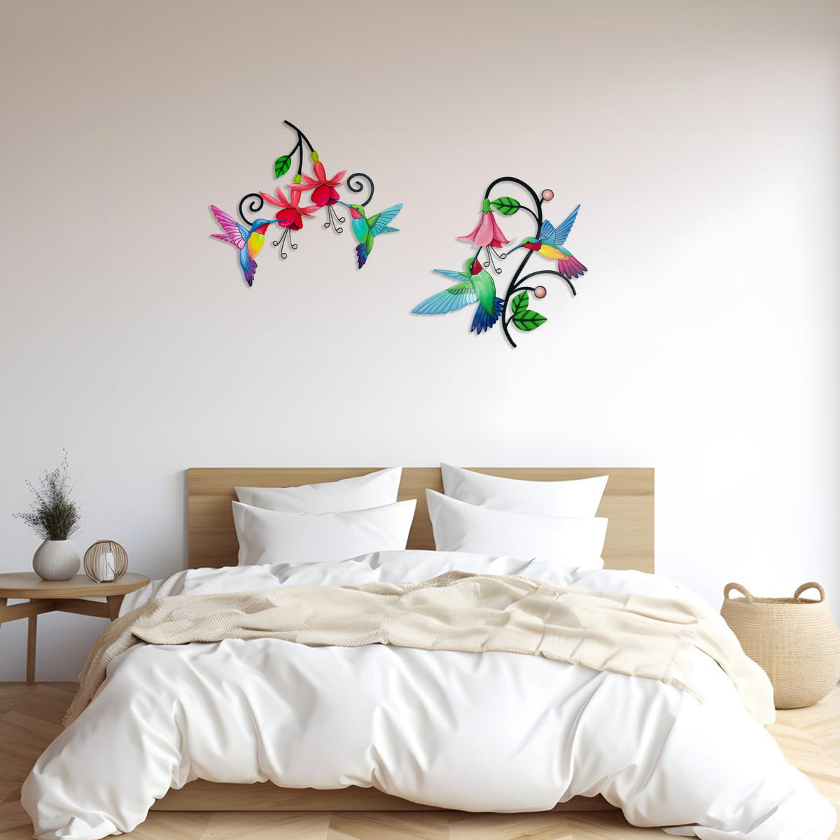 Meduofon flower-detail metal wall art brightening walls with natural charm.