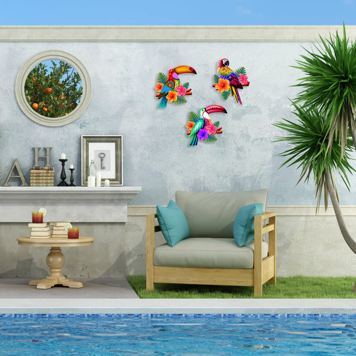 Meduofon garden bird decor suits fences, decks, and patios year-round.