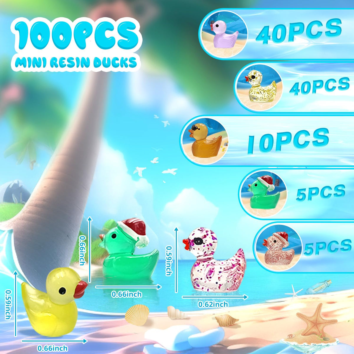 Meediock glitter resin ducks for aquariums brighten tiny underwater scenes