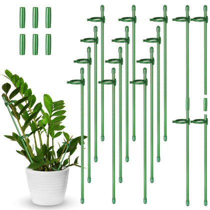 Meekoo 12-pcs adjustable plant stakes provide versatile garden support.