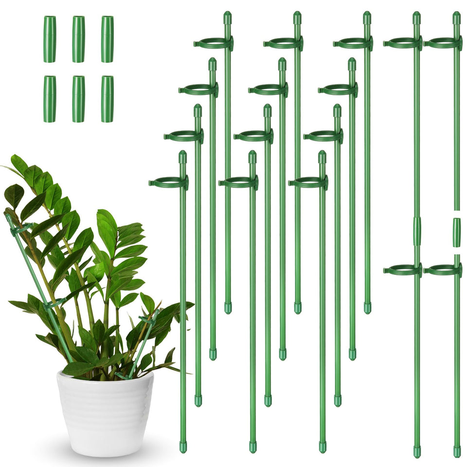 Meekoo 12-pcs adjustable plant stakes provide versatile garden support.