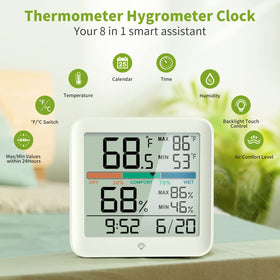 MeesMeek hygrometer displays temperature clearly for precise comfort.