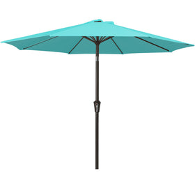 MEWAY 9ft teal canopy umbrella over outdoor table providing broad shade.